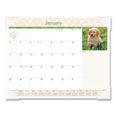 Puppies Monthly Desk Pad Calendar, Puppies Photography, 22 x 17, White Sheets, Clear Corners, 12-Month (Jan to Dec): 2026