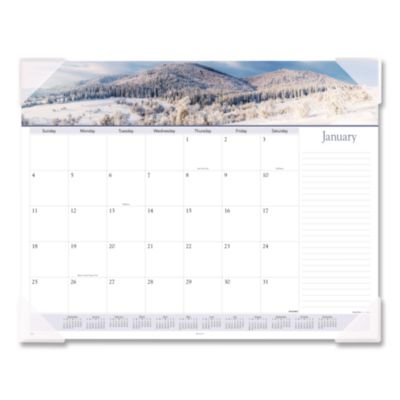 Landscape Panoramic Desk Pad, Landscapes Photography, 22 x 17, White Sheets, Clear Corners, 12-Month (Jan to Dec): 2026