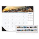 Earthscapes Recycled Monthly Desk Pad Calendar, Coastlines Photos, 22 x 17, Black Binding/Corners,12-Month (Jan-Dec): 2026