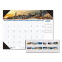Earthscapes Recycled Monthly Desk Pad Calendar, Coastlines Photos, 18.5 x 13, Black Binding/Corners,12-Month (Jan-Dec): 2026