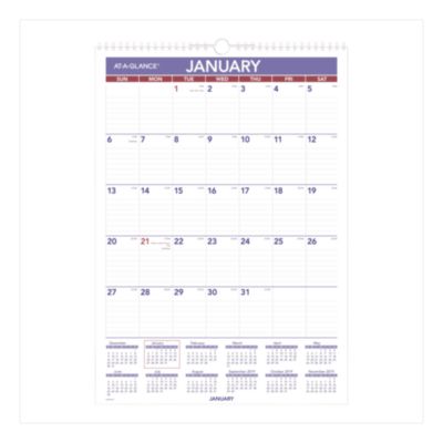 Erasable Wall Calendar, 12 x 17, White Sheets, 12-Month (Jan to Dec): 2026