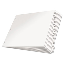 Paper Insertable Dividers, 8-Tab, 11 x 17, White, Clear Tabs, 1 Set