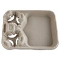 StrongHolder Molded Fiber Cup/Food Trays, 8 oz to 44 oz, 2 Cups, Beige, 100/Carton