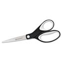 KleenEarth Soft Handle Scissors, 8" Long, 3.25" Cut Length, Straight Black/Gray Handle