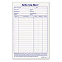 Daily Time and Job Sheets, One-Part (No Copies), 8.5 x 5.5, 200 Forms/Pad, 2 Pads/Pack