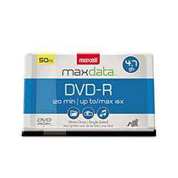 DVD-R Recordable Disc, 4.7 GB, 16x, Spindle, Gold, 50/Pack