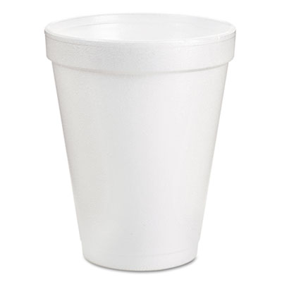 Foam Drink Cups, 8 oz, White, 25/Pack