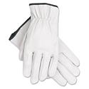 Grain Goatskin Driver Gloves, White, X-Large, 12 Pairs