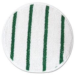 Low Profile Scrub-Strip Carpet Bonnet, 17" Diameter, White/Green