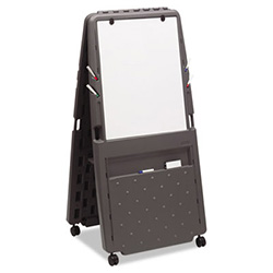 Ingenuity Presentation Flipchart Easel with Dry Erase Surface, 33" x 28", White Surface, Charcoal Gray Polyethylene Frame