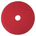 Low-Speed Buffer Floor Pads 5100, 14" Diameter, Red, 5/Carton