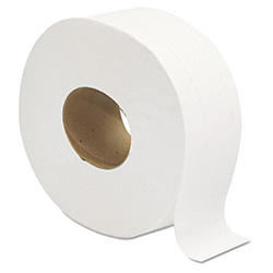 Jumbo JRT Bath Tissue, Septic Safe, 2-Ply, White, 3.25" x 720 ft, 12 Rolls/Carton