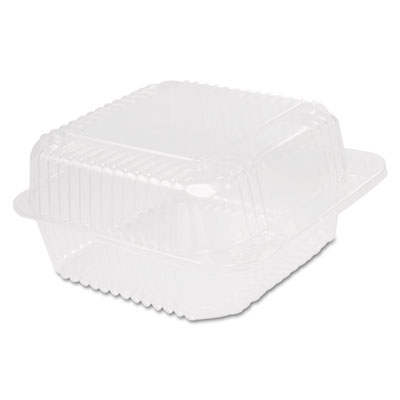 Staylock Clear Hinged Lid Containers, 6.5 X 6.1 X 3, Clear, 125/pack, 4 Packs/carton