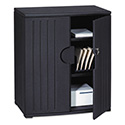 Rough n Ready Storage Cabinet, Two-Shelf, 36w x 22d x 46h, Black