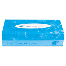 Boxed Facial Tissue, 2-Ply, White, 100 Sheets/Box, 30 Boxes/Carton