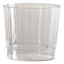 Classic Crystal Plastic Tumblers, 9 oz, Clear, Fluted, Rocks Squat, 20/Pack, 12 Packs/Carton