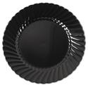 Classicware Plastic Plates, 6" dia, Black, 10/Pack, 18 Packs/Carton