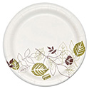 Pathways Soak Proof Shield Heavyweight Paper Plates, 5.88" dia, Green/Burgundy, 250 Pack, 4 Packs/Carton