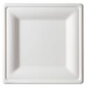 Renewable Square Molded Fiber Plates, 10.25 x 10.25, Natural White, 50/Pack, 5 Packs/Carton