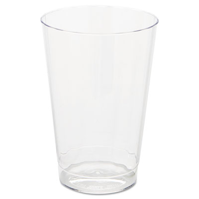 Classic Crystal Plastic Tumblers, 12 oz, Clear, Fluted, Tall, 20/Pack, 12 Packs/Carton