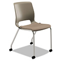 Motivate Four-Leg Stacking Chair, Supports 300lb, 18.25" Seat Height, Morel Fabric Seat, Shadow Back, Platinum Base, 2/Carton