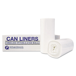 High-Density Commercial Can Liner Value Pack, 55 gal, 11 mic, 36" x 58", Clear, Interleaved Roll, 25 Bags/Roll, 8 Rolls/CT