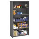 Closed Commercial Steel Shelving, Six-Shelf, 36w x 24d x 75h, Medium Gray