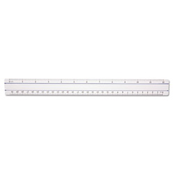 12" Magnifying Ruler, Standard/Metric, Plastic, Clear