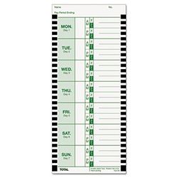 Time Clock Cards for Lathem Time 800P, One Side, 4 x 9, 100/Pack