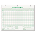 Daily Attendance Card, One-Part (No Copies), 11 x 8.5, 50 Forms Total