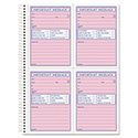 Telephone Message Book with Fax/Mobile Section, Two-Part Carbonless, 3.88 x 5.5, 4 Forms/Sheet, 200 Forms Total