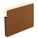 Smart Shield File Pocket, 3.5" Expansion, Letter Size, Red Fiber, 10/Box