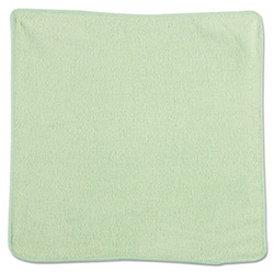 Microfiber Cleaning Cloths, 12 x 12, Green, 24/Pack