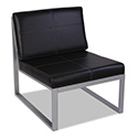 Alera Ispara Series Armless Chair, 26.57" X 30.71" X 31.1", Black Seat/back, Silver Base