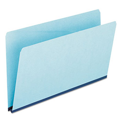 Pressboard Expanding File Folders, Straight Tabs, Legal Size, 1" Expansion, Blue, 25/Box