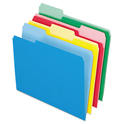 Colored File Folders, 1/3-Cut Tabs: Assorted, Letter Size, Assorted Colors, 24/Pack