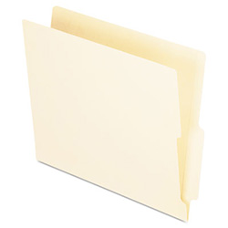 Manila End Tab Folders, 9.5" High Front, Straight 2-Ply Tabs, Letter Size, Manila, 100/Box