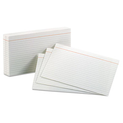 Ruled Index Cards, 5 x 8, White, 100/Pack