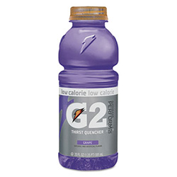 G2 Perform 02 Low-Calorie Thirst Quencher, Grape, 20 oz Bottle, 24/Carton