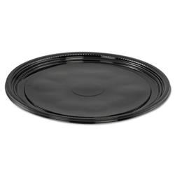 Caterline Casuals Thermoformed Platters, 12" Diameter, Black. Plastic, 25/Carton