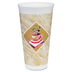 Cafe G Foam Hot/Cold Cups, 20 oz, Brown/Red/White, 500/Carton