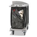 Zippered Vinyl Cleaning Cart Bag for Rubbermaid Commercial 6189, 6190, 6191, 6192, 9T19, 25 gal, 17" x 10.5" x 33", Brown