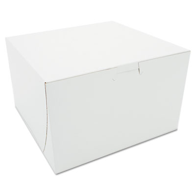 White One-Piece Non-Window Bakery Boxes, 8 x 8 x 5, White, Paper, 100/Carton