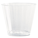 Classic Crystal Plastic Tumblers, 9 oz, Clear, Fluted, Squat, 20/Pack, 12 Packs/Carton