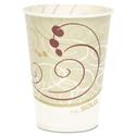 Symphony Design Wax-Coated Paper Cold Cups, 9 oz, White/Beige/Red, 100/Sleeve, 20 Sleeves/Carton