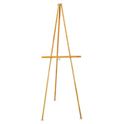 Lightweight Tripod Floor Easel, 64" High, Natural Oak