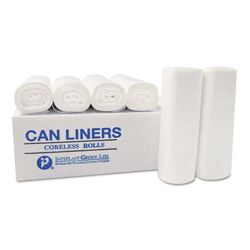 High-Density Commercial Can Liners, 7 gal, 6 mic, 20" x 22", Clear, Perforated Roll, 50 Bags/Roll, 40 Rolls/Carton