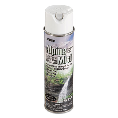 Hand-Held Odor Neutralizer, Alpine Mist, 10 oz Aerosol Spray, 12/Carton