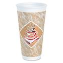 Cafe G Foam Hot/cold Cups, 20 Oz, Brown/red/white, 20/pack