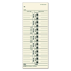 Time Clock Cards, Replacement for 10-800292, One Side, 3.5 x 9, 500/Box